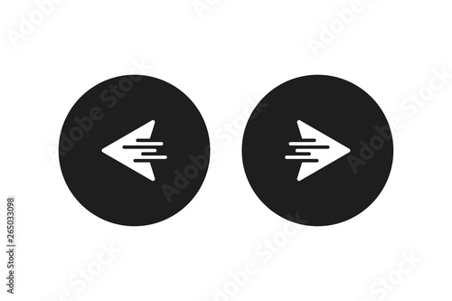 Right left or next back icon. Arrows right or left. Vector