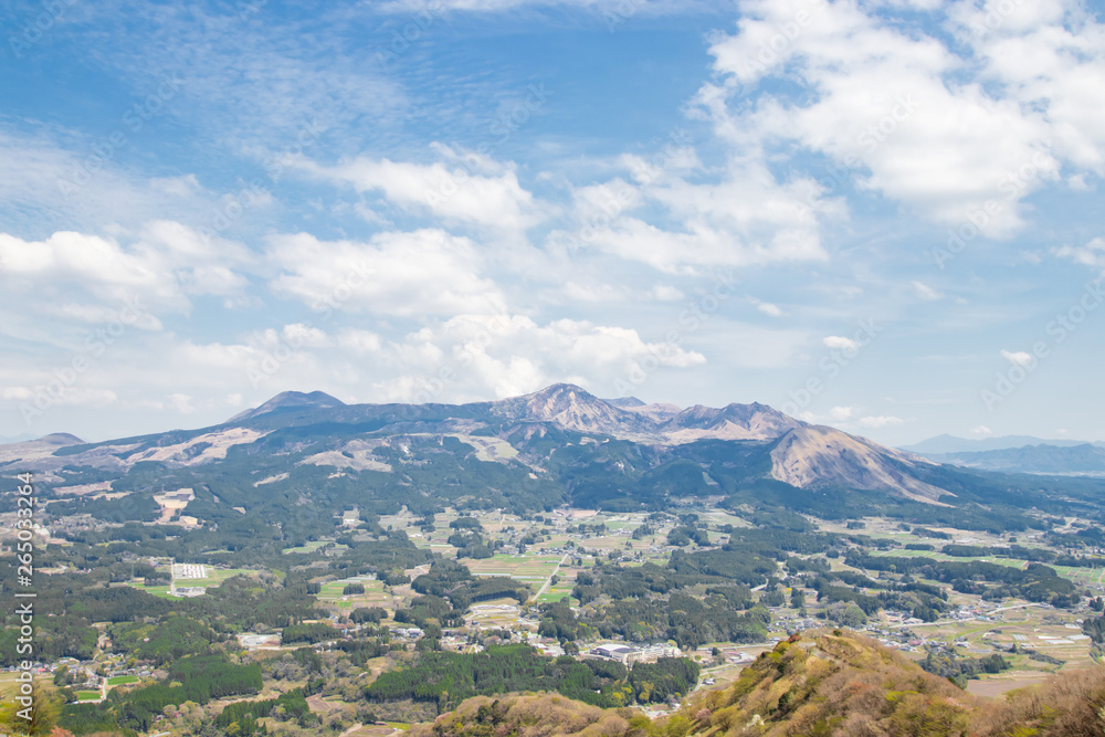 俵山峠展望所から見た阿蘇山　Aso Mt.　熊本県阿蘇市