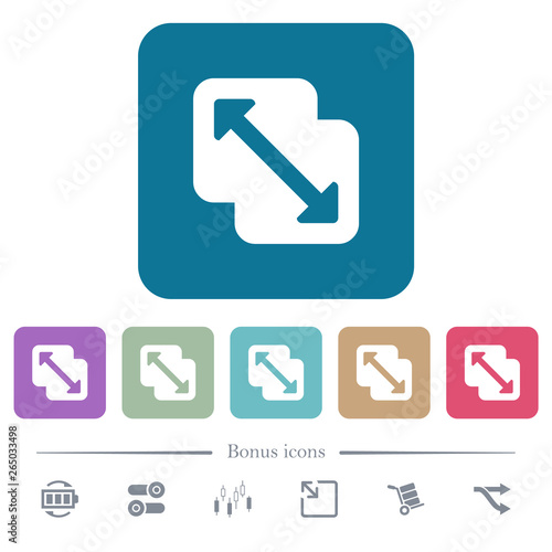 Merge shapes flat icons on color rounded square backgrounds photo