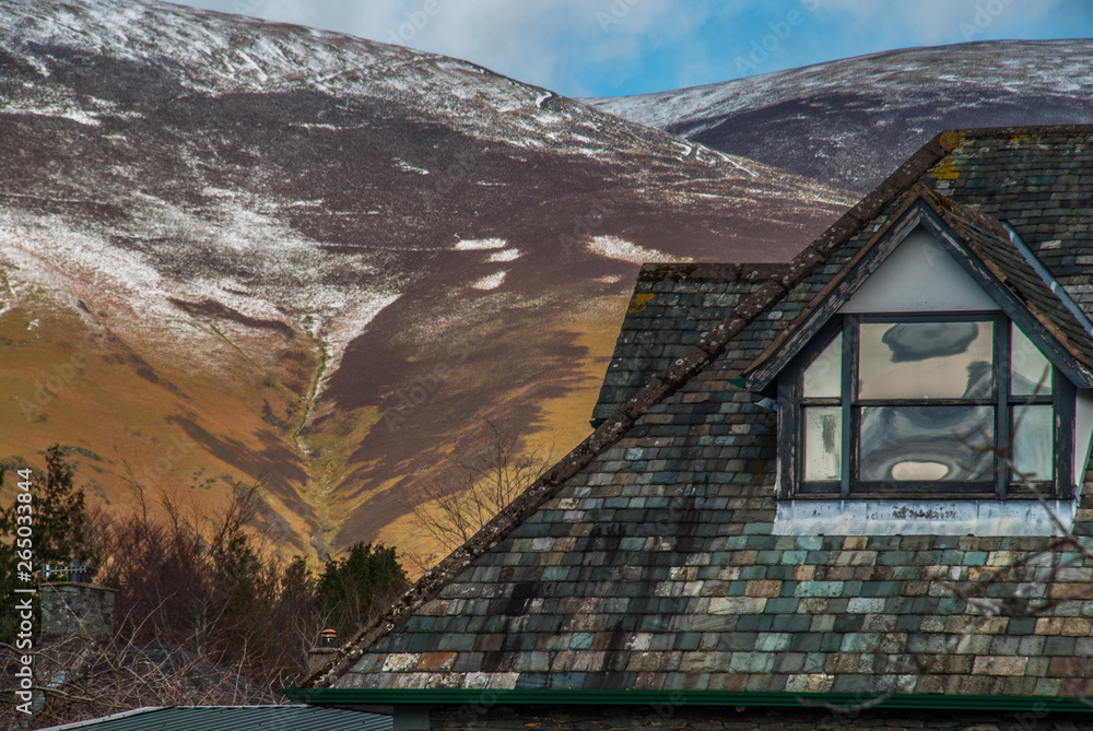 Beautiful mountains Looking through the roof of the house in the Lake District.