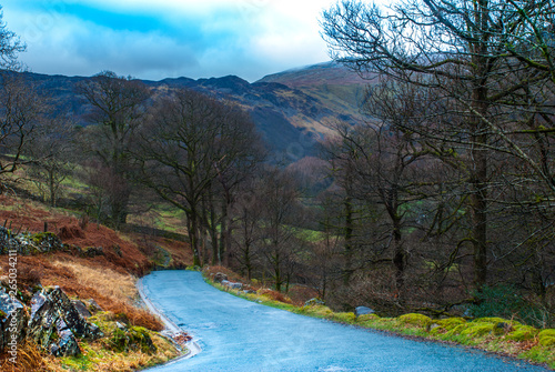 Beautiful hill walkways in autumn.