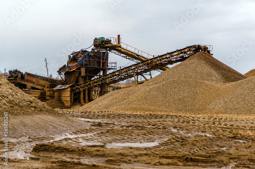 industrial landscape with sand and gravel separator