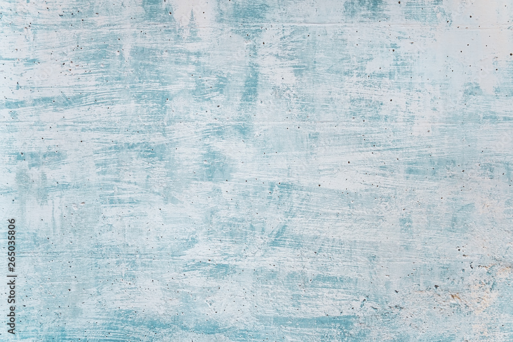 Blank grunge concrete wall blue sea color paint for texture. vintage background