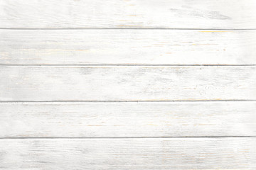 Vintage white wood background - Old weathered wooden plank painted in white color.