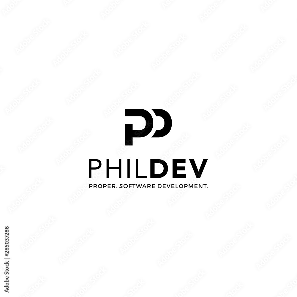 Initial Letter P D typography logo design illustration Inspiration custom logo design vector