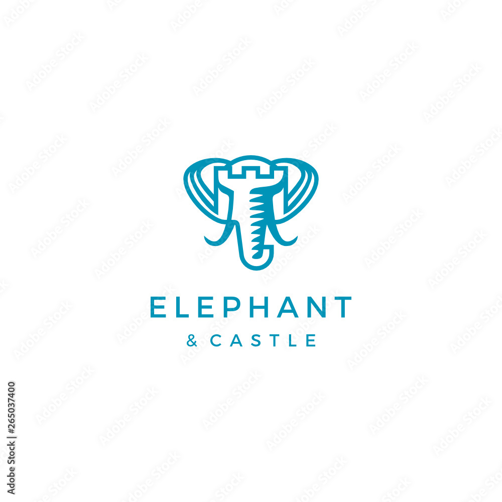 Elephant and Castle Logo Design Inspiration custom logo design vector Elephant and Castle Logo Design Inspiration custom logo design vector