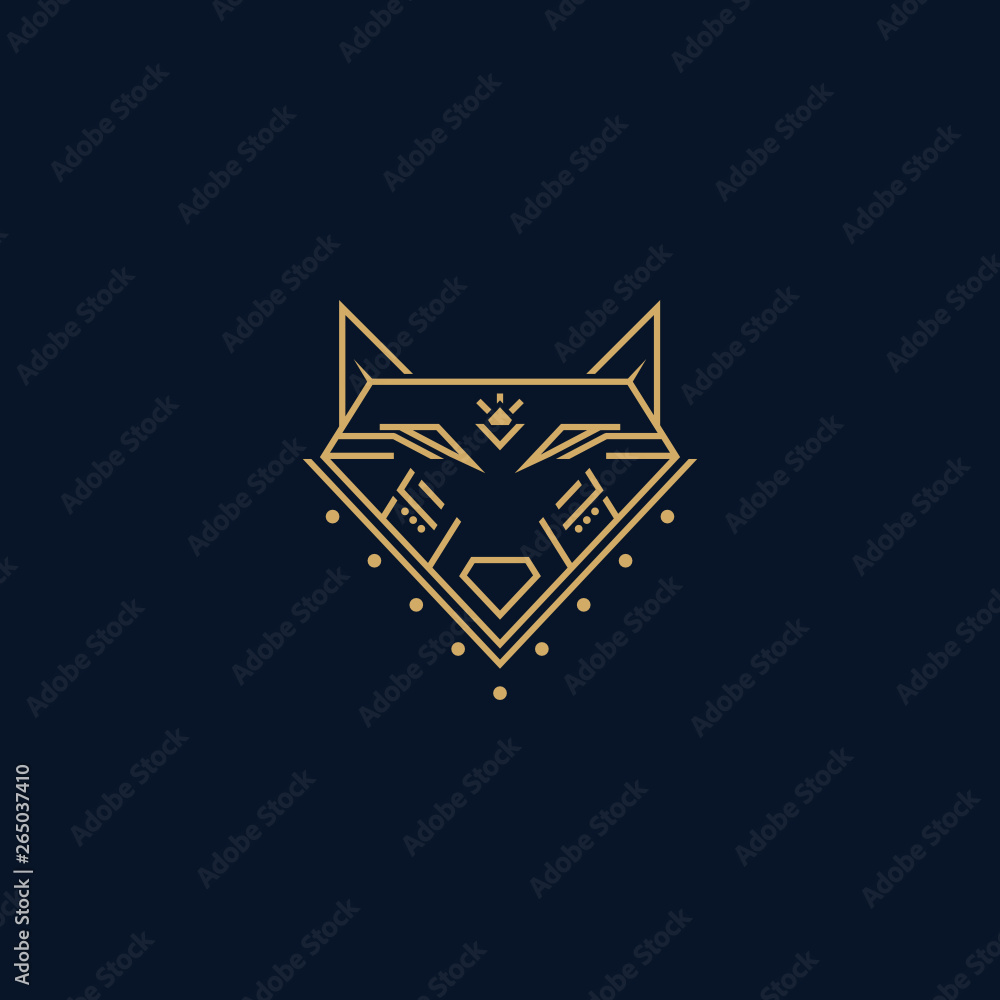 abstract Diamond Fox Logo Design Inspiration custom logo design vector illustration