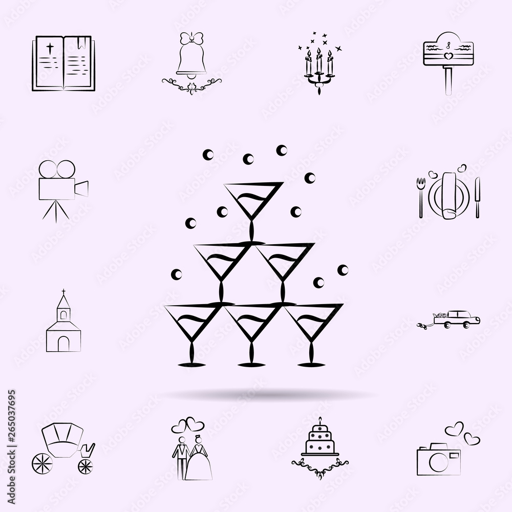 Glasses of cocktails icon. Universal set of wedding for website design and development, app development