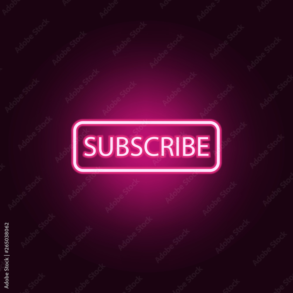 subscription neon icon. Elements of online and web set. Simple icon for websites, web design, mobile app, info graphics subscription neon icon. Elements of online and web set. Simple icon for websites, web design, mobile app, info graphics