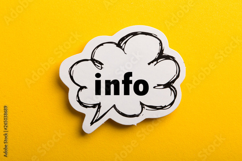 Info Speech Bubble Isolated On Yellow Background