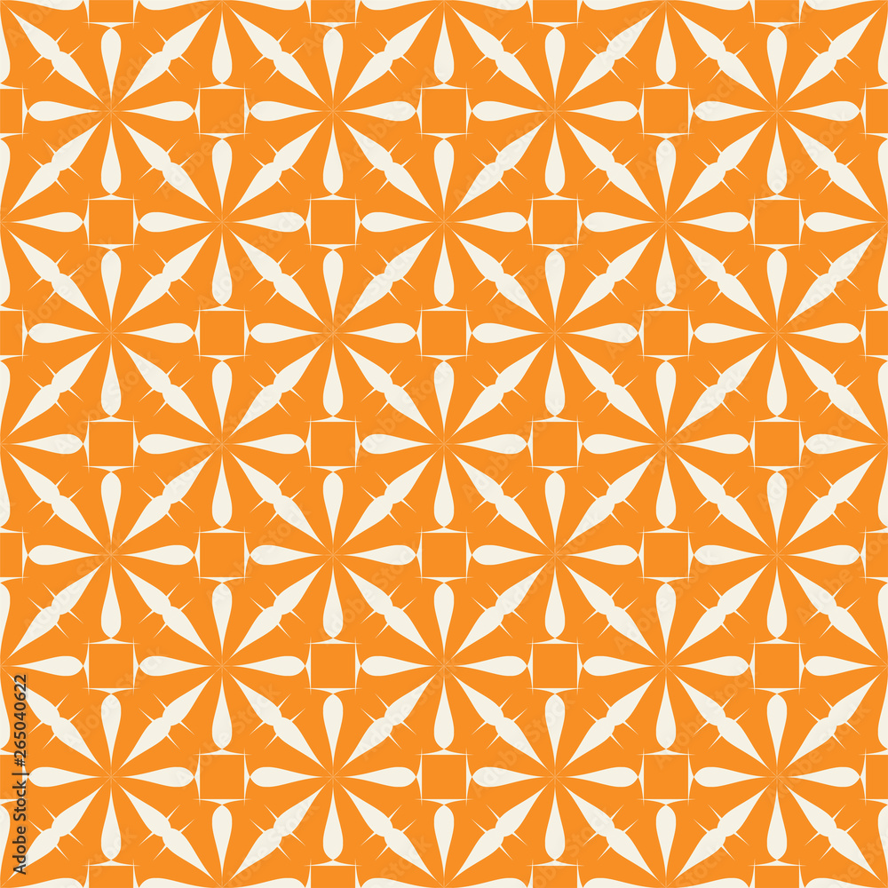 White pattern on orange background. Seamless pattern. Abstract background.
