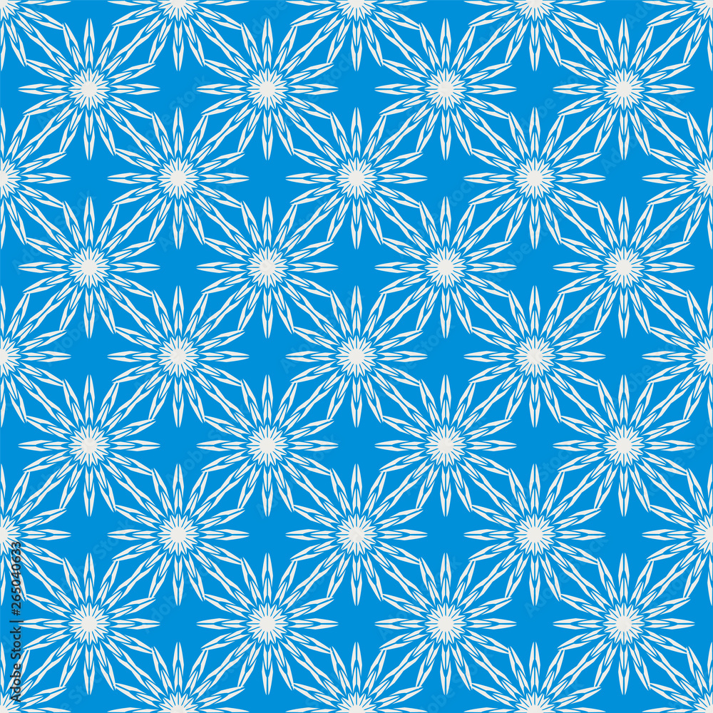 White seamless pattern on light blue background. Abstract vector. White seamless pattern on light blue background. Abstract vector.