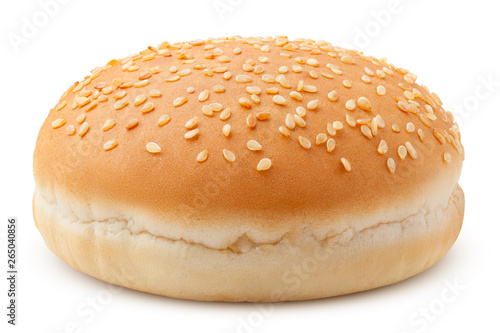 Quadro su tela Hamburger bun, bread, isolated on white background, clipping path, full depth of