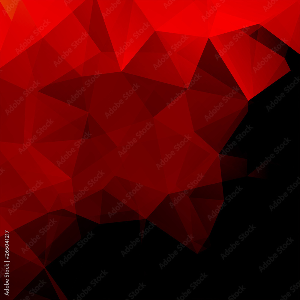 Naklejka premium Abstract mosaic background. Triangle geometric background. Design elements. Vector illustration. Red, black colors.