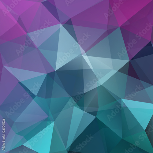 Geometric pattern, polygon triangles vector background in purple, blue tones. Illustration pattern
