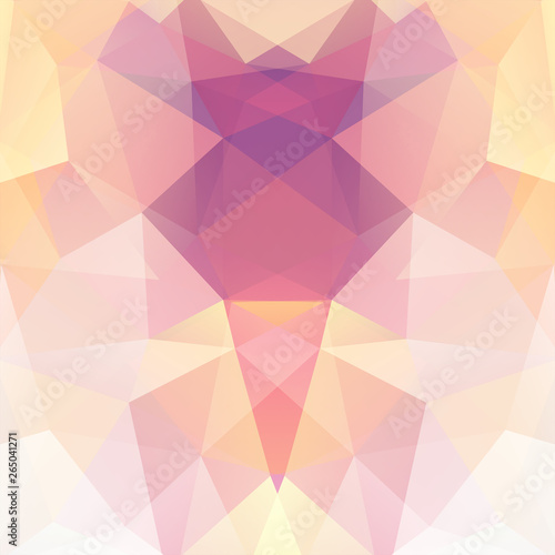 Geometric pattern  polygon triangles vector background in pink  yellow   tones. Illustration pattern