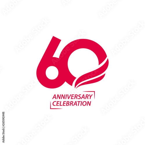 60 Year Anniversary Celebration Vector Template Design Illustration