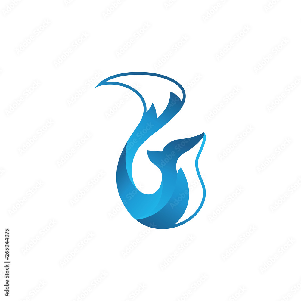 Creative blue wolf logo - Vecto logo template Creative blue wolf logo - Vecto logo template