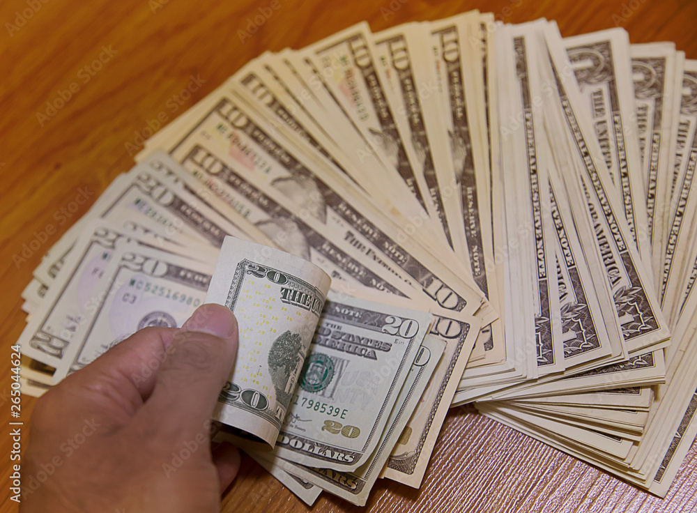 Set of american dollar bills for background Set of american dollar bills for background