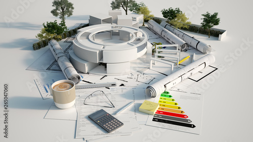 Tableau sur toile Institutional project model