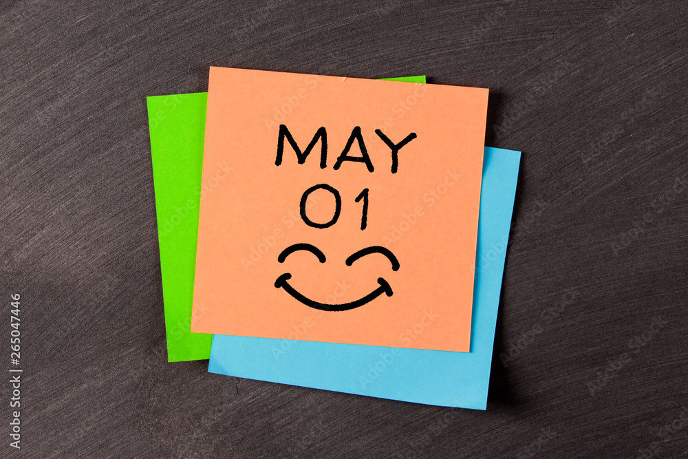 May 01 Happy Labor Day Concept On Sticky Note