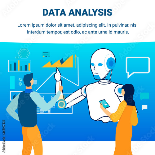 Computerized Data Analysis Flat Banner Template