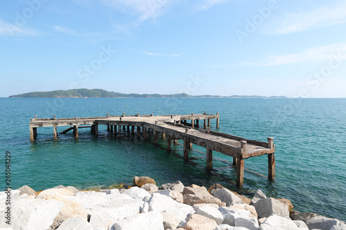 port with blue sky and beautiful sea view in nature