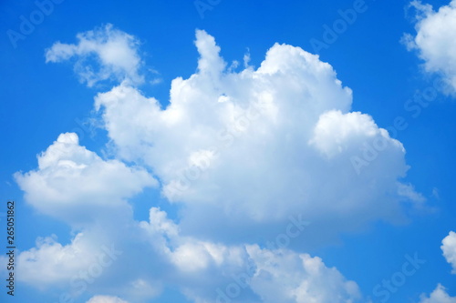 White Cloud with Cool Blue Sky Background.