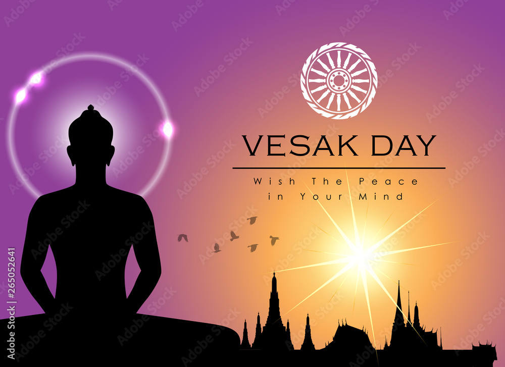 Abstract of Vesak Day. That's one sign of Buddism especially The Lord Buddha. Buddhists around the world called The Meditation Day and Buddha Jayanti Day.