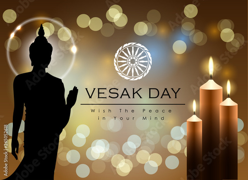 Abstract of Vesak Day. That's one sign of Buddism especially The Lord Buddha. Buddhists around the world called The Meditation Day and Buddha Jayanti Day.
