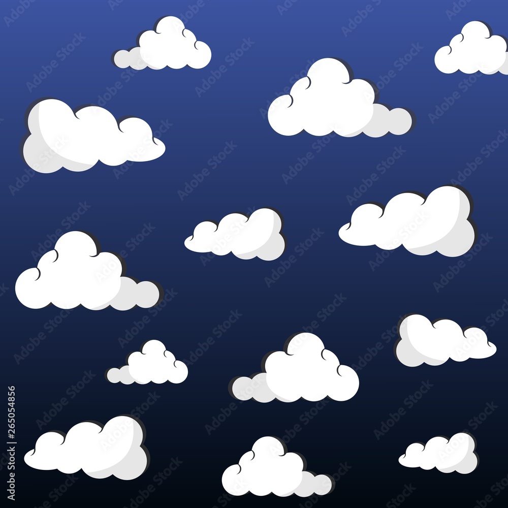 sky cloud pattern with stars vector Design