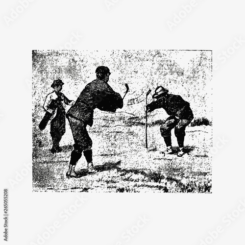 Golfers vintage drawing