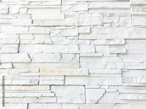 Seamless texture of white decorative stacked stone, natural stone cladding