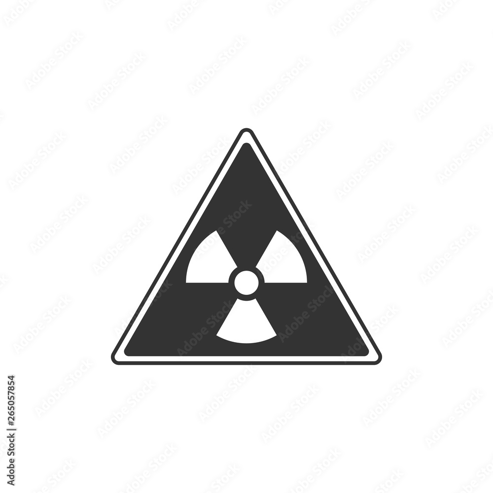 Triangle sign with radiation symbol icon isolated. Flat design. Vector Illustration Triangle sign with radiation symbol icon isolated. Flat design. Vector Illustration