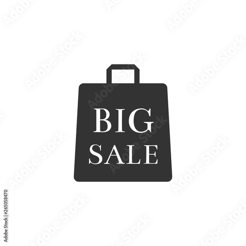 Big sale bag icon isolated. Flat design. Vector Illustration