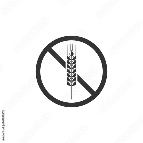 Gluten free grain icon isolated. No wheat sign. Food intolerance symbols. Flat design. Vector Illustration