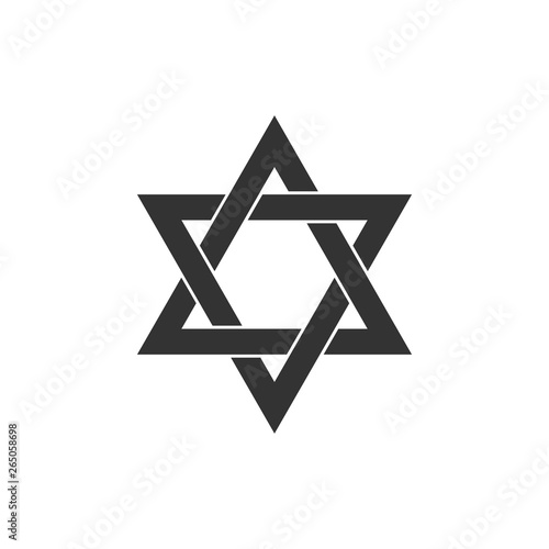 Star of David icon isolated. Flat design. Vector Illustration