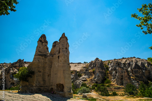 rocks in Turkey with blue sky in summer