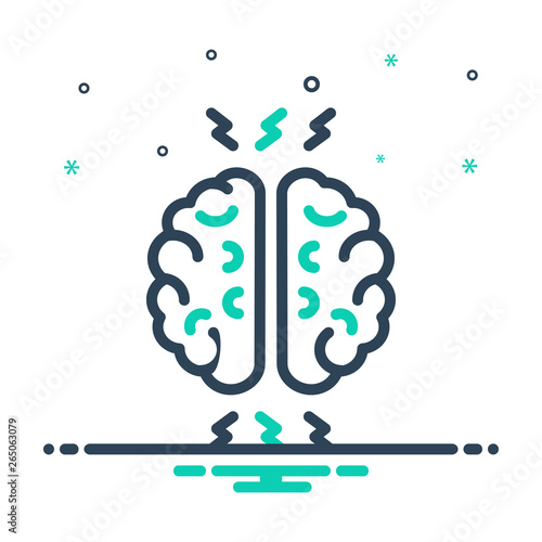 Mix line icon for ptsd Post