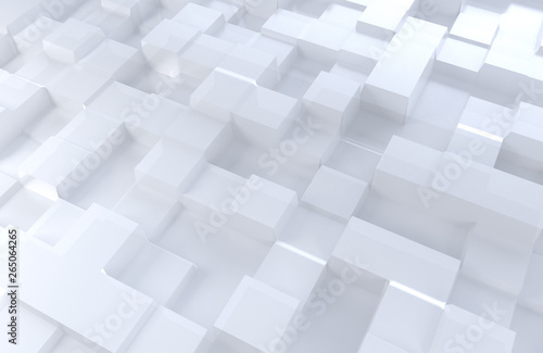 3D illustration white color cubes