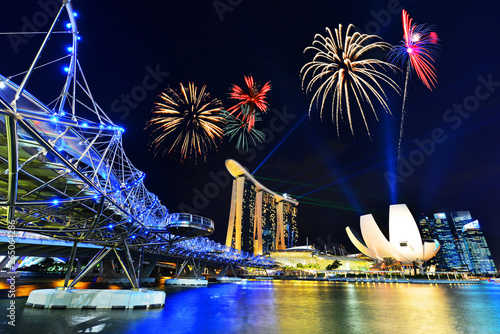 Photography Singapore national day fireworks celebration
