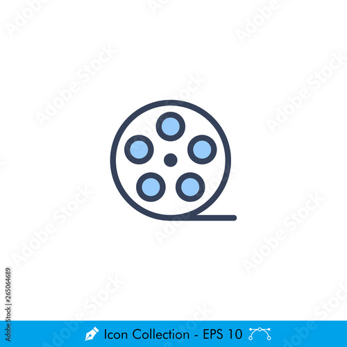 Film Roll Icon / Vector - In Color Design