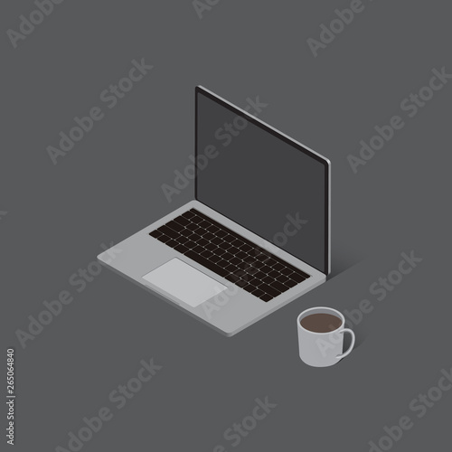 Tableau sur toile isometric laptor vector for graphic design