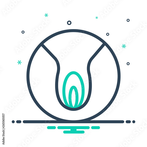 Mix line icon for vagina hymen