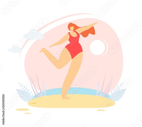 Woman Happiness Positive Motivational Flat Banner