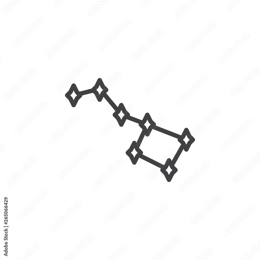 Constellation Ursa Major line icon. linear style sign for mobile concept and web design. Big Dipper outline vector icon. Symbol, logo illustration. Pixel perfect vector graphics Constellation Ursa Major line icon. linear style sign for mobile concept and web design. Big Dipper outline vector icon. Symbol, logo illustration. Pixel perfect vector graphics