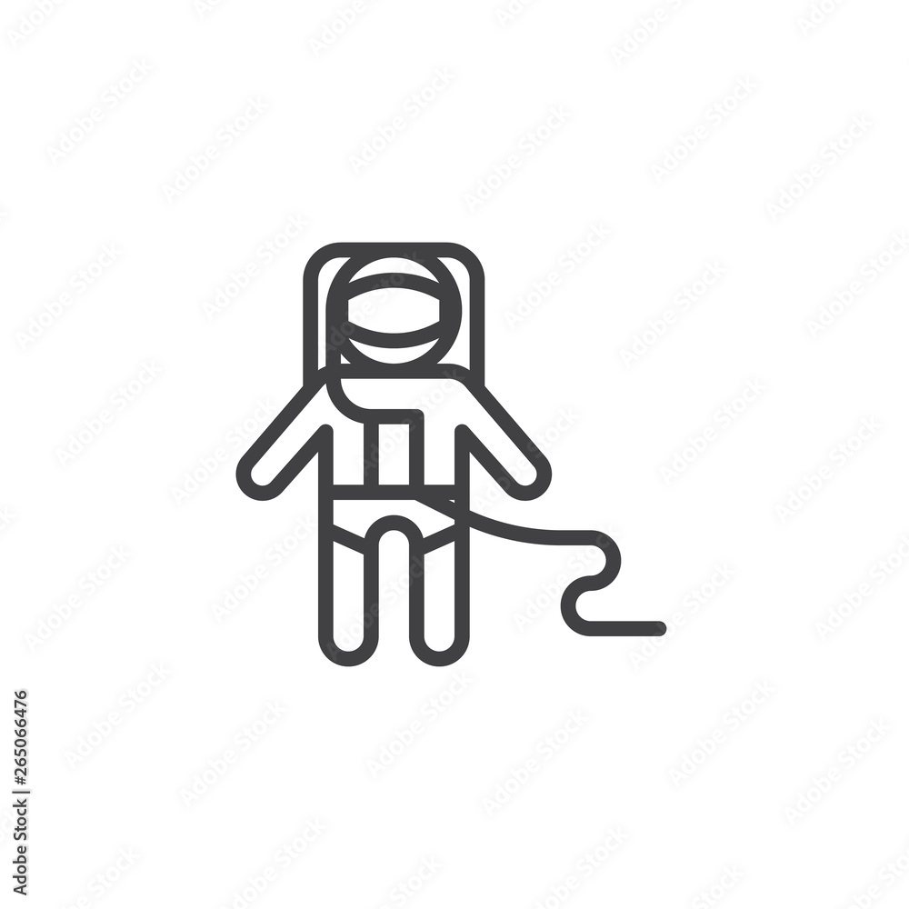 Space astronaut line icon. linear style sign for mobile concept and web design. Spaceman in space suit outline vector icon. Symbol, logo illustration. Pixel perfect vector graphics Space astronaut line icon. linear style sign for mobile concept and web design. Spaceman in space suit outline vector icon. Symbol, logo illustration. Pixel perfect vector graphics