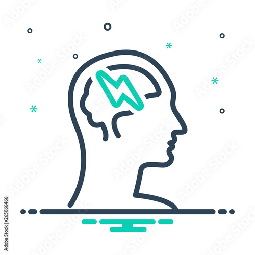 Mix line icon for brain storm 