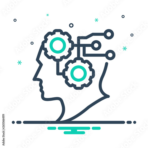 Mix line icon for intelligence intellect