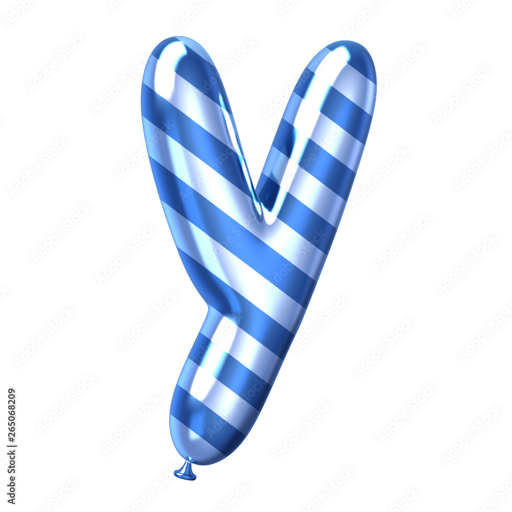 Blue stripe balloon alphabet Y Blue stripe balloon alphabet Y